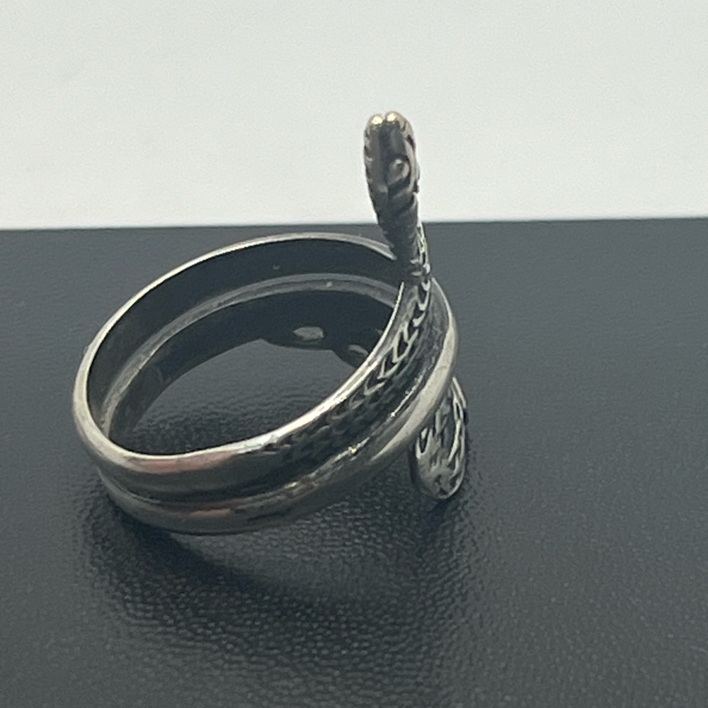 Snake serpent reptile wrap coiled ring sterling silver size 7 vintage - Picture 7 of 16